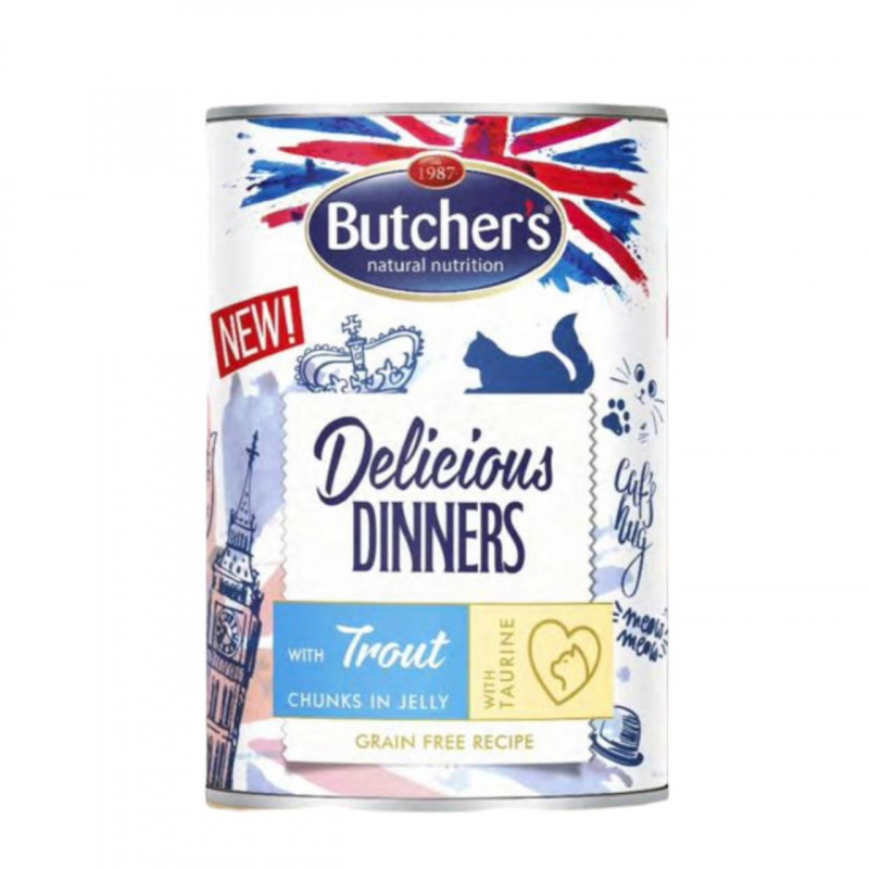 Butcher's 400 جم – طعام قطط رطب بقطع السلمون