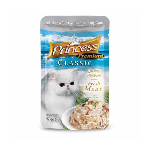 Princess Premium دجاج وتونا 70 جم – طعام قطط رطب